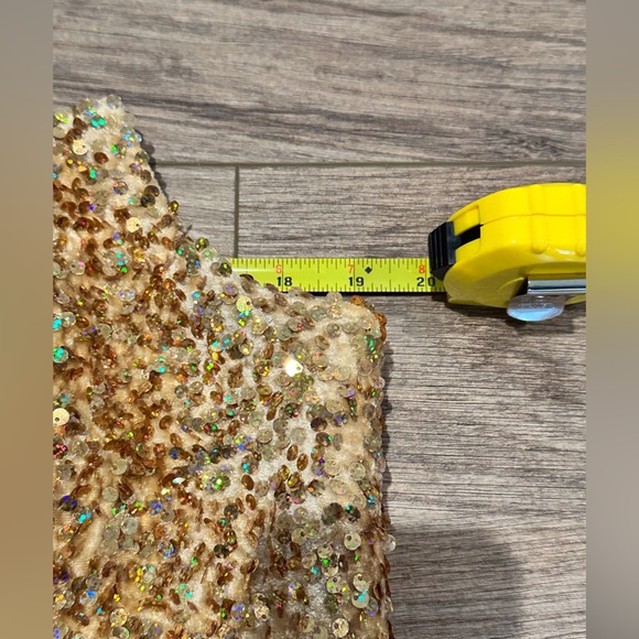 NWT! Portia and Scarlett Gold Strapless Prom Formal Dress Sequin Dress PS23521 - Picture 13 of 15